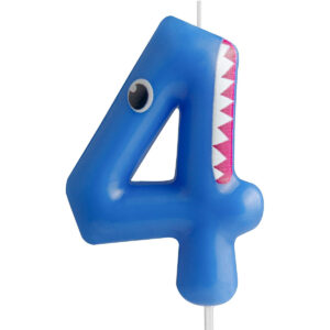 B0D733WDDW.jpg Shark Number 4 Birthday Candle for Ocean Theme Cake Toppers