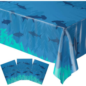 B099TM17JC.jpg Blue Orchards Shark Table Covers - 54” x 108” Ocean Party Decor