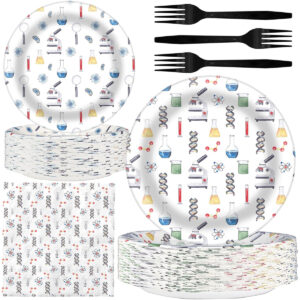 B0F2ZQZMZX.jpg Science Party Decorations: Plates and Napkins for 40 Guests