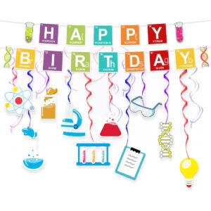 B0BCVVNF5Q.jpg Science Birthday Party Backdrop: Periodic Table Decorations