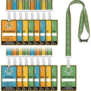B0DPFTFK2S.jpg 30-Piece Science Party VIP Pass Cards with Lanyards for Kids