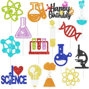B0DWSTXQBR.jpg 24-Piece Glitter Science Cupcake Toppers for Theme Parties
