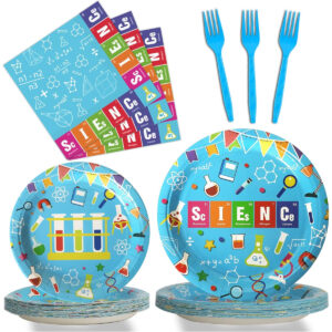 B0B1DKHKL3.jpg 96-Piece Science Party Tableware Set for 24 Guests