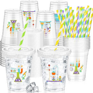 B0CYH384D8.jpg 50 Pcs Science Party Cups with Lids and Straws - 12 oz Set
