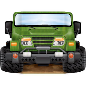 B004QH21HI.jpg Jungle Safari Jeep Photo Prop Backdrop for Birthday Parties