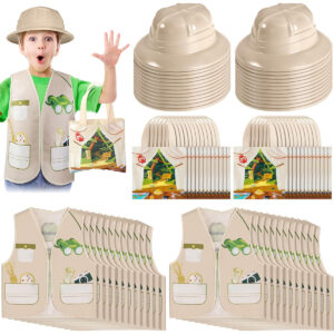 B0BW3Q717M.jpg 72-Piece Kids Explorer Costume Set for Safari Jungle Parties