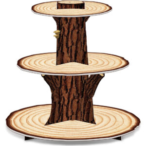 B0C4BBGVDP.jpg 3-Tier Wooden Cupcake Stand for Safari Themed Party Decor