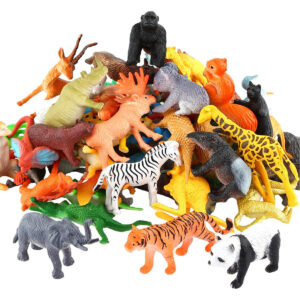 B01KYYKECA.jpg 54-Piece Mini Jungle Animal Figures for Safari Cake Toppers