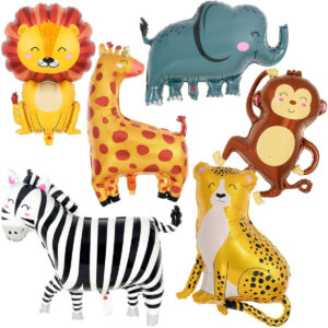 B0CMTQBGY8.jpg 6 Pcs Safari Animal Foil Balloons for Jungle Theme Parties