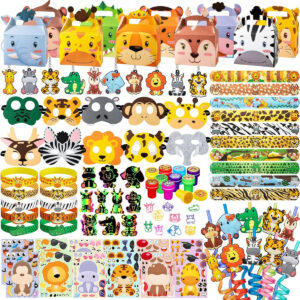B0CQQCKJJM.jpg Jungle Safari Party Favors Set for Kids Birthday Goodie Bags