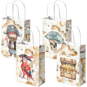 B0FHQFGRVV.jpg 24-Pack Pirate Party Favor Bags with Handles for Kids Parties
