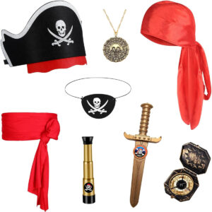B0D6BFFL7C.jpg 8-Piece Kids Pirate Costume Accessory Set for Role Play