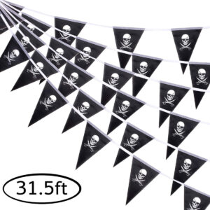 B07X4G25GP.jpg Whaline Jolly Roger Pirate Flag Banner for Party Decoration