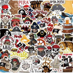 B0DSC1R4VH.jpg 50-Piece Pirate Sticker Pack for Party Favors and Decor