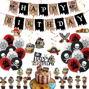 B09WTJQ3JL.jpg Pirate Party Decorations: Birthday Banner, Balloons & Decor