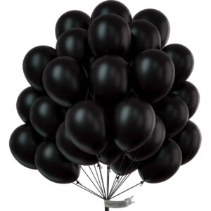 B09KZ2DNKX.jpg PartyWoo 12-Inch Matte Black Latex Balloons for Pirate Parties