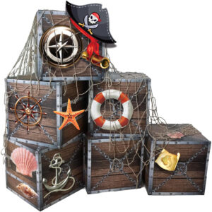 B0G7GH6BR8.jpg Pirate Trunk or Treat Decoration Kit with Photo Booth Props