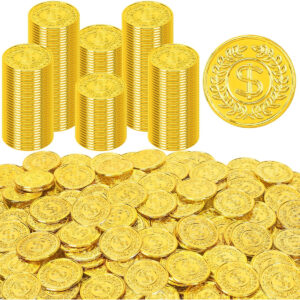 B0DP2FDVYV.jpg 120 Pcs Plastic Gold Coins for Pirate Theme Party Decorations