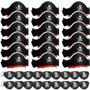 B09SPF7HX1.jpg 36-Piece Pirate Hat and Eye Mask Set for Costume Parties
