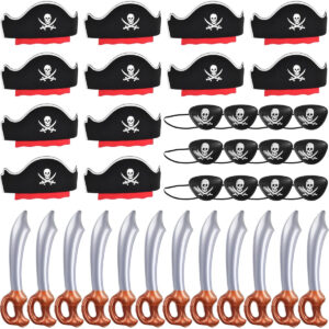 B09WDH258Q.jpg ZeeDix 36-Piece Pirate Costume Set for Kids Party Games