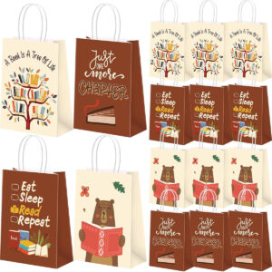 B0F6MTP31B.jpg 24 Pcs Book Theme Paper Gift Bags for Reading Party Favors