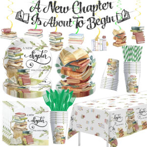 B0DQLJ6NQR.jpg Book Theme Party Decorations Set for Baby Shower - Serves 24