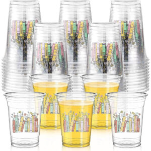 B0FXXC7LK8.jpg 50 Pcs Book Theme Party Cups for Book Club & Reading Events