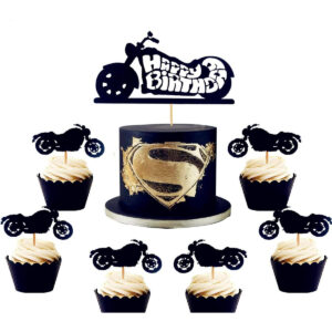B086RJ1N69.jpg Motorcycle Cake Topper Set for Birthday Party Decorations
