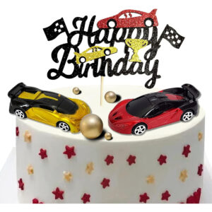 B0983DCFFQ.jpg Racing Car Cake Topper Set for Sports Themed Birthday Parties