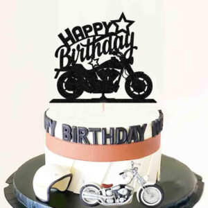 B0CP1SZKZR.jpg Motorcycle Happy Birthday Cake Topper for Birthday Parties