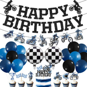 B0FX9VDQGY.jpg Dirt Bike Birthday Party Decorations: Motorcycle Theme Set