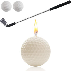 B0DF34HG2P.jpg Golf Ball Birthday Candles and Cake Topper Set for Golf Parties