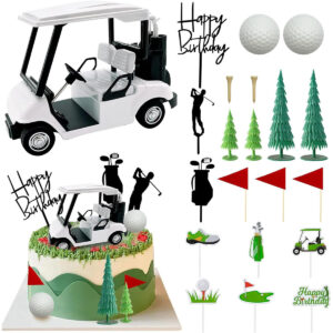 B0FPM1FSM3.jpg Golf Cake Decorations: Mini Cart, Clubs & Cupcake Toppers Set