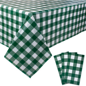 B0BHY1P31T.jpg Kesfey Green and White Checkered Tablecloths for Golf Parties