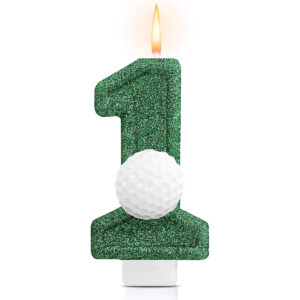B0F32G9HBV.jpg Golf Number 1 Birthday Candle for First Birthday Cake Topper
