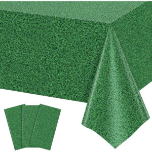 B0G4LXVCSB.jpg Green Grass Field Plastic Tablecloth for Golf Theme Parties