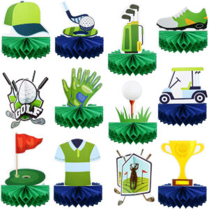 B09YXZYW4W.jpg Golf Birthday Party Honeycomb Centerpieces - 12 Piece Set