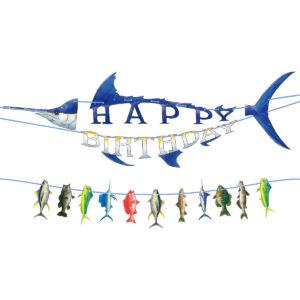 B0D2Z9TG6X.jpg Gone Fishing Birthday Party Banner for Kids Fishing Decor