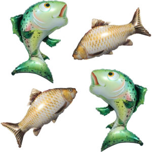B0DJNXFV61.jpg Realistic Fish Foil Balloons 4 Pack for Fishing Party Decor