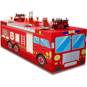 B0DTDV2ZH1.jpg Fire Truck Birthday Party Tablecloth - 4ft Firefighter Decor