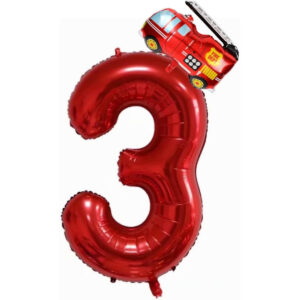 B0D11BZM9K.jpg Firefighter 3rd Birthday Party Decorations and Balloon Set