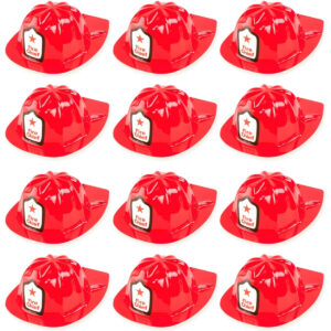 B07DD1LCSJ.jpg 12-Pack Firefighter Helmets for Kids Party Costume Supplies