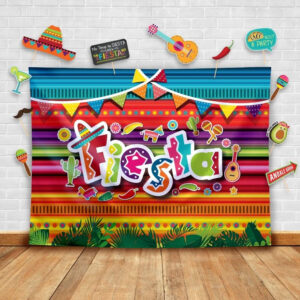 B07DWVRTJC.jpg Fiesta Theme Photography Backdrop and Party Props Kit