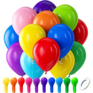 B0BZCHMVTK.jpg Bezente 100-Pack Rainbow Latex Balloons for Fiesta Decorations