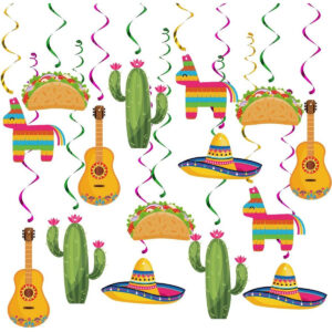 B083K24G53.jpg Mexican Fiesta Hanging Swirl Decorations for Party Decor