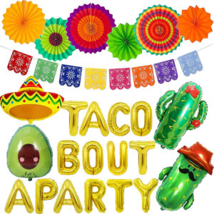 B0BZ3QZXDK.jpg 26-Piece Taco Bout a Party Fiesta Decoration Set for Events