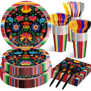 B0DQVG9D58.jpg 175-Piece Fiesta Party Tableware Set for 25 Guests
