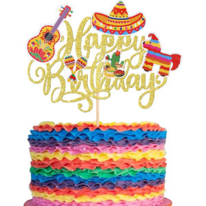B0CF97765Q.jpg Fiesta Theme Cake Topper for Mexican Party Decorations