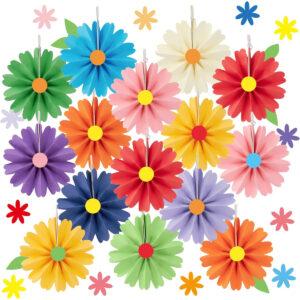 B0GCZ3ZMKZ.jpg SUNBEAUTY 15-Piece Fiesta Paper Fan Set for Party Backdrops