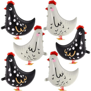 B0D533QH9K.jpg 6 Pcs Walking Chicken Foil Balloons for Farm Theme Parties